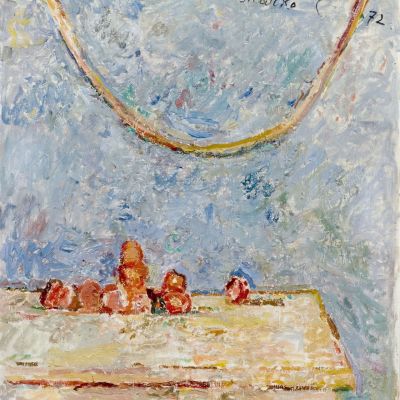 TABLE WITH FRUIT, 1972, oil/ canvas, 65x54cm