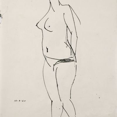 NUDE, 10/9/1960, Indian ink / paper, 29.5x21cm