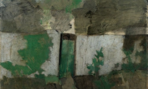 GREEN GATE (WHITE WALL), 1973, oil/canvas, 70x83cm