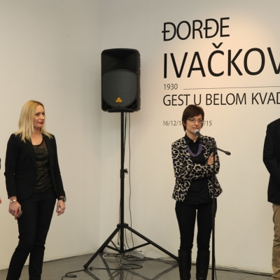 Otvaranje retrospektive Đorđa Ivačkovića u Muzeju savremene umetnosti Vojvodine, Novi Sad, 16.12.2014.