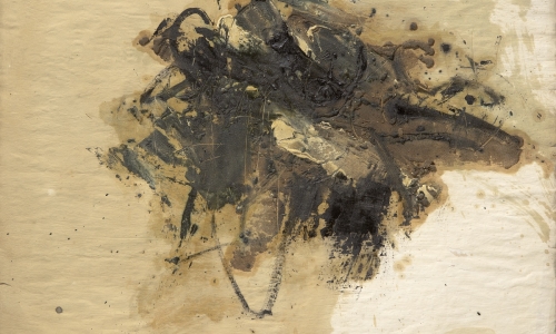 PAINTING 17-4-61, 1961, oil and sand on paper lined on canvas, 95x125cm