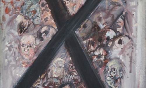 The Critics, 1979, oil on canvas, 215x133cm