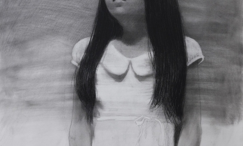 WHITE DREAMS 2 (HOMAGE TO W.N.), 2016, charcoal on paper, 100 × 70 cm