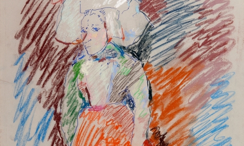 SAD NUN, 1966/1967, pastel on paper, 65x50cm, private collection