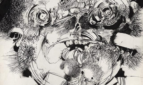 HEAD, 1965, India ink on paper, 108 × 75 cm