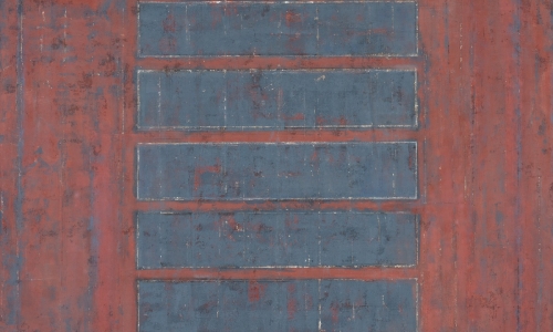 Samoreferentnost oblika, 2021, akrilik na sargiji, 200 x 215 cm