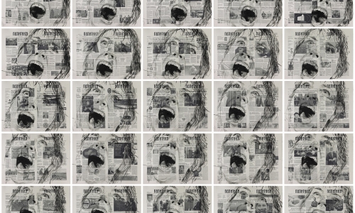 PSYCHOPOLITCS, sequence 4, 2020, 35 drawings, India ink and litography on paper, 50 x 67.5 cm (each)